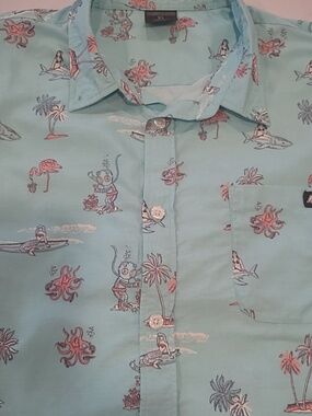 Ron Jon Blue & Pink Beach Shirt.  XL
